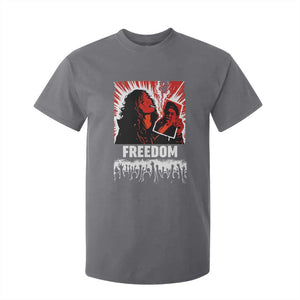 Freedom Iran Women Revolution 2026 T Shirt For Kid Lighting Cigarette with Burning Portrait Graphic TS02 Charcoal Print Your Wear