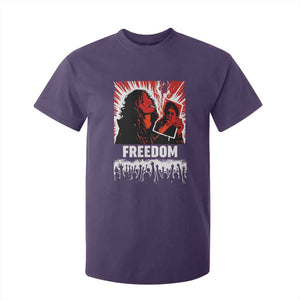 Freedom Iran Women Revolution 2026 T Shirt For Kid Lighting Cigarette with Burning Portrait Graphic TS02 Purple Print Your Wear