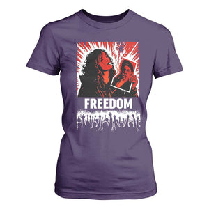 Freedom Iran Women Revolution 2026 T Shirt For Women Lighting Cigarette with Burning Portrait Graphic TS02 Purple Print Your Wear