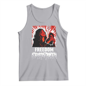 Freedom Iran Women Revolution 2026 Tank Top Lighting Cigarette with Burning Portrait Graphic TS02 Athletic Heather Print Your Wear