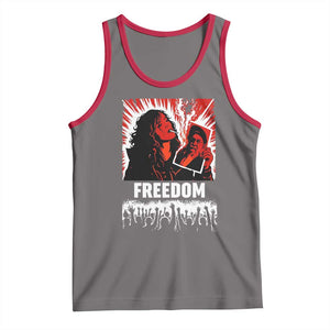 Freedom Iran Women Revolution 2026 Tank Top Lighting Cigarette with Burning Portrait Graphic TS02 Deep Heather Red Print Your Wear