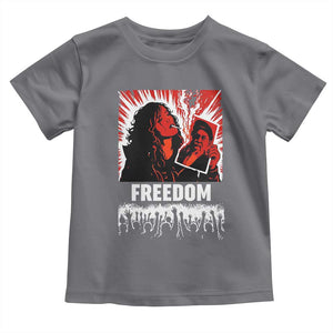Freedom Iran Women Revolution 2026 Toddler T Shirt Lighting Cigarette with Burning Portrait Graphic TS02 Charcoal Print Your Wear