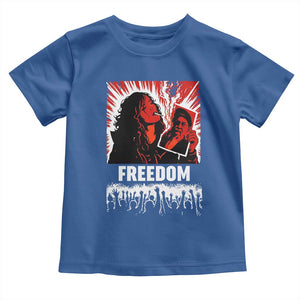 Freedom Iran Women Revolution 2026 Toddler T Shirt Lighting Cigarette with Burning Portrait Graphic TS02 Royal Blue Print Your Wear
