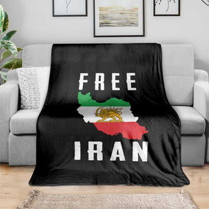Free Iran Revolution 2026 Throw Blanket Sun and Lion Flag Iranian Freedom Justice TS02 Print Your Wear