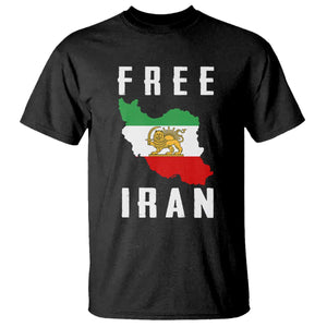 Free Iran Revolution 2026 T Shirt - Sun and Lion Flag Iranian Freedom Justice Solidarity Tee TS02 Black Print Your Wear