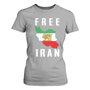 Free Iran Revolution 2026 T Shirt For Women Sun and Lion Flag Iranian Freedom Justice TS02 Sport Gray Print Your Wear