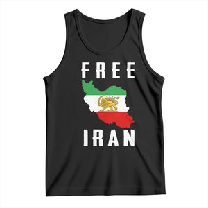 Free Iran Revolution 2026 Tank Top Sun and Lion Flag Iranian Freedom Justice TS02 Black Print Your Wear