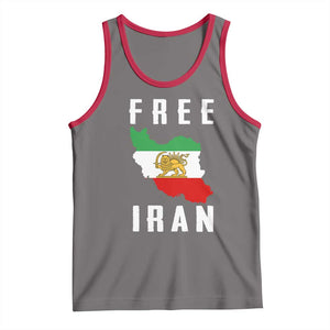 Free Iran Revolution 2026 Tank Top Sun and Lion Flag Iranian Freedom Justice TS02 Deep Heather Red Print Your Wear