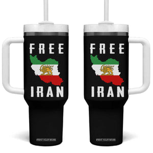 Free Iran Revolution 2026 Tumbler With Handle Sun and Lion Flag Iranian Freedom Justice TS02 One Size: 40 oz Black Print Your Wear