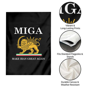 Make Iran Great Again Patriotic MIGA Garden Flag Lion and Sun Iranian Revolution Freedom Supporters TS02 Print Your Wear