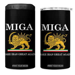 Make Iran Great Again Patriotic MIGA 4 in 1 Can Cooler Tumbler Lion and Sun Iranian Revolution Freedom Supporters TS02 One Size: 16 oz Black Print Your Wear