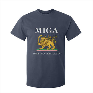 Make Iran Great Again Patriotic MIGA T Shirt For Kid Lion and Sun Iranian Revolution Freedom Supporters TS02 Navy Print Your Wear