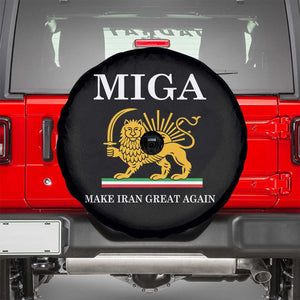 Make Iran Great Again Patriotic MIGA Spare Tire Cover Lion and Sun Iranian Revolution Freedom Supporters TS02 Black Print Your Wear