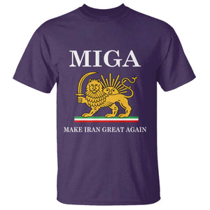 Make Iran Great Again Patriotic MIGA T Shirt Lion and Sun Iranian Revolution Freedom Supporters TS02 Purple Print Your Wear