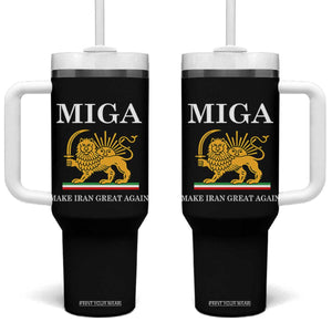Make Iran Great Again Patriotic MIGA Tumbler With Handle Lion and Sun Iranian Revolution Freedom Supporters TS02 One Size: 40 oz Black Print Your Wear