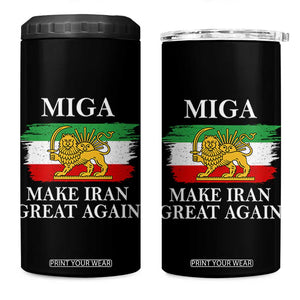 Make Iran Great Again Patriotic MIGA 4 in 1 Can Cooler Tumbler Lion and Sun Flag Iranian Revolution TS02 One Size: 16 oz Black Print Your Wear