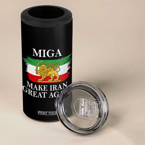 Make Iran Great Again Patriotic MIGA 4 in 1 Can Cooler Tumbler Lion and Sun Flag Iranian Revolution TS02 Print Your Wear