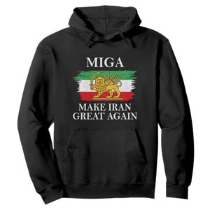 Make Iran Great Again Patriotic MIGA Hoodie Lion and Sun Flag Iranian Revolution TS02 Black Print Your Wear