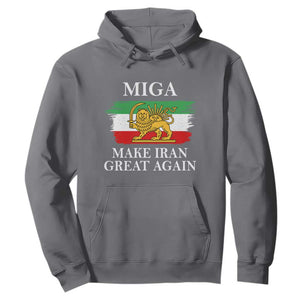 Make Iran Great Again Patriotic MIGA Hoodie Lion and Sun Flag Iranian Revolution TS02 Charcoal Print Your Wear
