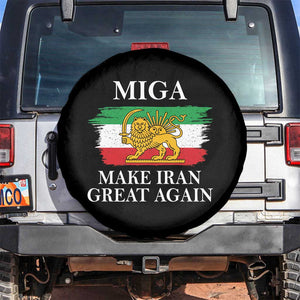 Make Iran Great Again Patriotic MIGA Spare Tire Cover Lion and Sun Flag Iranian Revolution TS02 No hole Black Print Your Wear