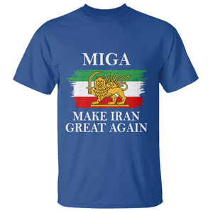 Make Iran Great Again Patriotic MIGA T Shirt - Lion and Sun Flag Iranian Revolution Tee TS02 Royal Blue Print Your Wear