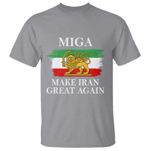Make Iran Great Again Patriotic MIGA T Shirt - Lion and Sun Flag Iranian Revolution Tee TS02 Sport Gray Print Your Wear