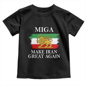 Make Iran Great Again Patriotic MIGA Toddler T Shirt Lion and Sun Flag Iranian Revolution TS02 Black Print Your Wear