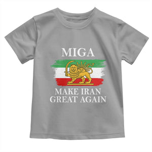 Make Iran Great Again Patriotic MIGA Toddler T Shirt Lion and Sun Flag Iranian Revolution TS02 Sport Gray Print Your Wear