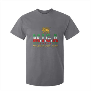 Make Iran Great Again Patriotic MIGA T Shirt For Kid Lion and Sun Persian Flag Freedom Iranian Revolution TS02 Charcoal Print Your Wear