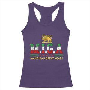 Make Iran Great Again Patriotic MIGA Racerback Tank Top Lion and Sun Persian Flag Freedom Iranian Revolution TS02 Purple Print Your Wear