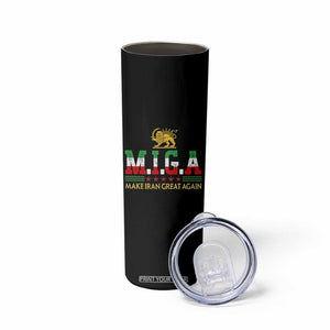 Make Iran Great Again Patriotic MIGA Skinny Tumbler Lion and Sun Persian Flag Freedom Iranian Revolution TS02 Print Your Wear