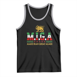 Make Iran Great Again Patriotic MIGA Tank Top Lion and Sun Persian Flag Freedom Iranian Revolution TS02 Black Athletic Heather Print Your Wear
