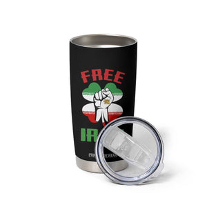 Free Iran Raised Fist and Persian Flag Clover Tumbler Cup Lion and Sun Freedom Fighter Iranian Revolution TS02 Print Your Wear
