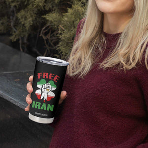 Free Iran Raised Fist and Persian Flag Clover Tumbler Cup Lion and Sun Freedom Fighter Iranian Revolution TS02 Print Your Wear