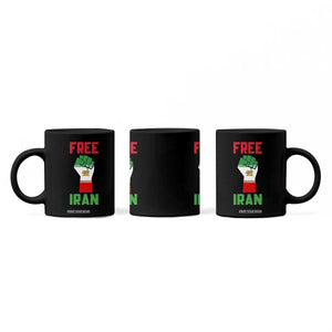Free Iran Raised Fist Coffee Mug Persian Flag Lion and Sun Emblem Iranian Revolution TS02 Print Your Wear