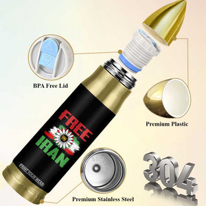 Free Iran Sunflower Bullet Tumbler Persian Flag Lion and Su Iranian Revolution Freedom Supporters TS02 Print Your Wear