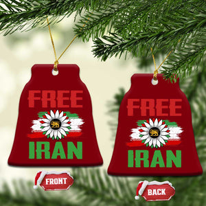Free Iran Sunflower Ceramic Ornament Persian Flag Lion and Su Iranian Revolution Freedom Supporters TS02 Print Your Wear