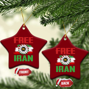 Free Iran Sunflower Ceramic Ornament Persian Flag Lion and Su Iranian Revolution Freedom Supporters TS02 Print Your Wear