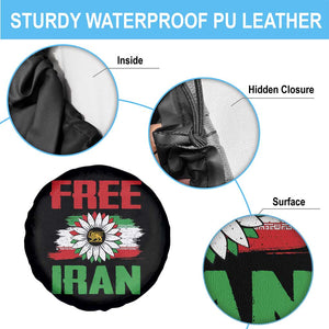 Free Iran Sunflower Spare Tire Cover Persian Flag Lion and Su Iranian Revolution Freedom Supporters TS02 Print Your Wear