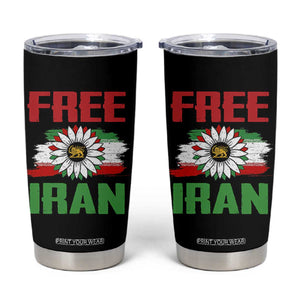 Free Iran Sunflower Tumbler Cup Persian Flag Lion and Su Iranian Revolution Freedom Supporters TS02 Black Print Your Wear