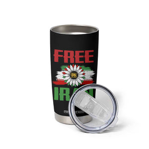 Free Iran Sunflower Tumbler Cup Persian Flag Lion and Su Iranian Revolution Freedom Supporters TS02 Print Your Wear