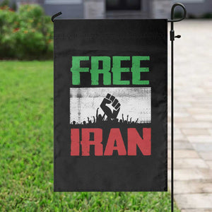Free Iran Freedom Protest Garden Flag Iranian Flag Raised Fist and Crowd Revolution TS02 Print Your Wear