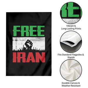 Free Iran Freedom Protest Garden Flag Iranian Flag Raised Fist and Crowd Revolution TS02 Print Your Wear