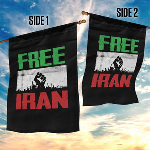 Free Iran Freedom Protest Garden Flag Iranian Flag Raised Fist and Crowd Revolution TS02 Print Your Wear