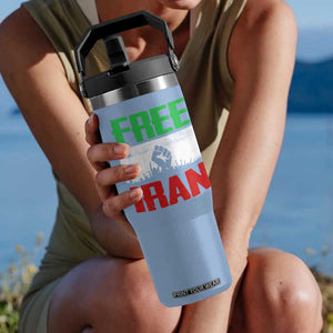 Free Iran Freedom Protest Flip Straw Tumbler Iranian Flag Raised Fist and Crowd Revolution TS02 One Size: 30 oz Light Blue Print Your Wear