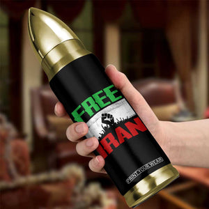 Free Iran Freedom Protest Bullet Tumbler Iranian Flag Raised Fist and Crowd Revolution TS02 Print Your Wear