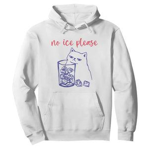 No Ice Please Funny Cat Meme Hoodie Subtle Against Ice Protest Political Resistance TS02 White Print Your Wear