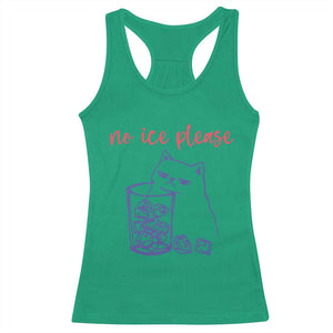 No Ice Please Funny Cat Meme Racerback Tank Top Subtle Against Ice Protest Political Resistance TS02 Irish Green Print Your Wear