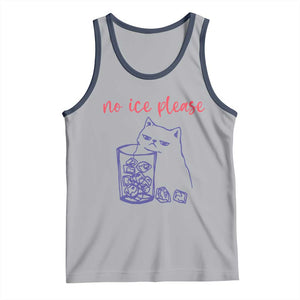 No Ice Please Funny Cat Meme Tank Top Subtle Against Ice Protest Political Resistance TS02 Athletic Heather Navy Print Your Wear