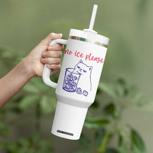 No Ice Please Funny Cat Meme Tumbler With Handle Subtle Against Ice Protest Political Resistance TS02 Print Your Wear